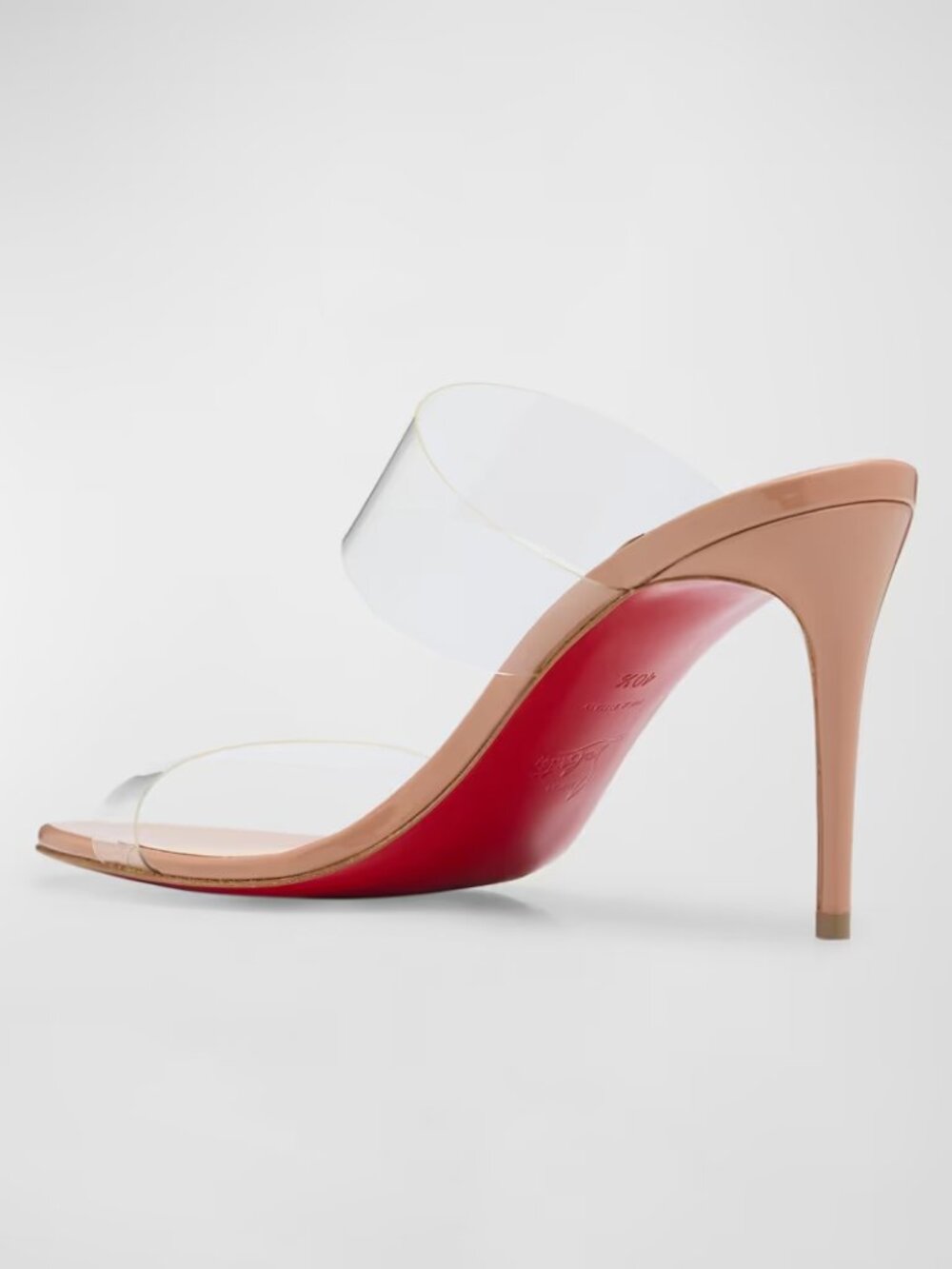 Authentic Christian Louboutin Sandals 85mm Just Nothing Clear Slide Size 7 Used